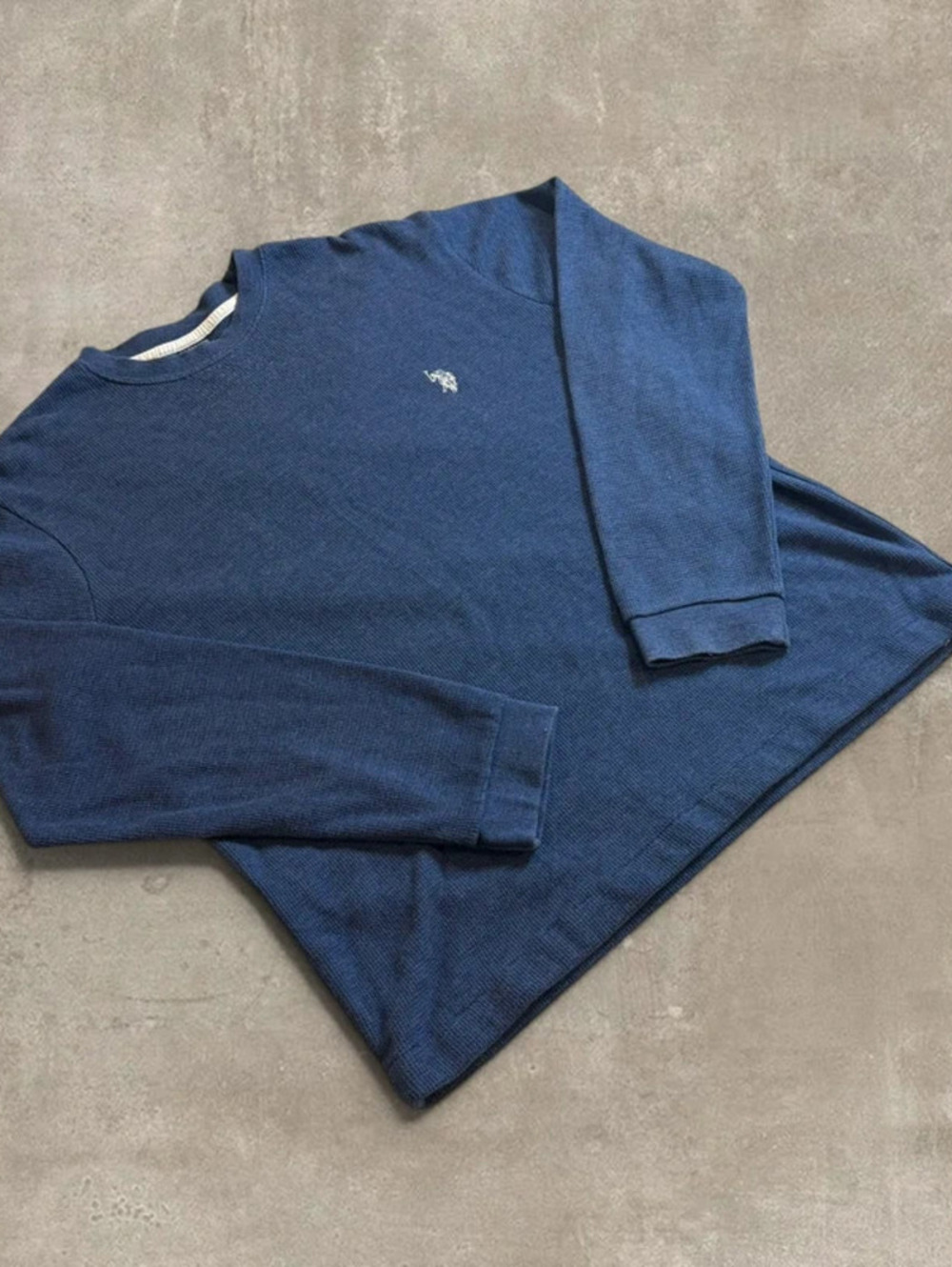 U.S. Polo Assn. Waffle Knit Thermal Long Sleeve Shirt Navy Blue Mens Large L Y2K